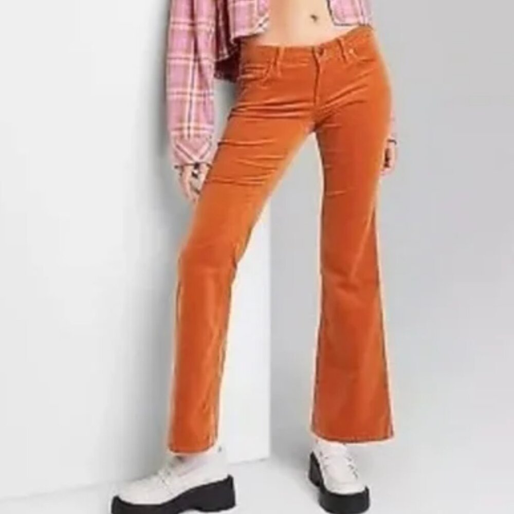 Wild Fable | Women's Mid Rise Flare Corduroy Pants | Rust/ Burnt Orange | Size 4